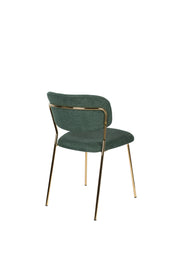 Eetkamerstoel Jolien Goud/dark Nylon en polyester Groen 56x48 cm-Eetkamerstoelen-Creating Home