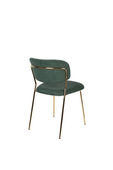 Eetkamerstoel Jolien Goud/dark Nylon en polyester Groen 56x48 cm-Eetkamerstoelen-Creating Home