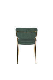 Eetkamerstoel Jolien Goud/dark Nylon en polyester Groen 56x48 cm-Eetkamerstoelen-Creating Home
