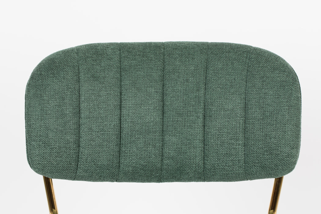 Eetkamerstoel Jolien Goud/dark Nylon en polyester Groen 56x48 cm-Eetkamerstoelen-Creating Home