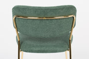 Eetkamerstoel Jolien Goud/dark Nylon en polyester Groen 56x48 cm-Eetkamerstoelen-Creating Home