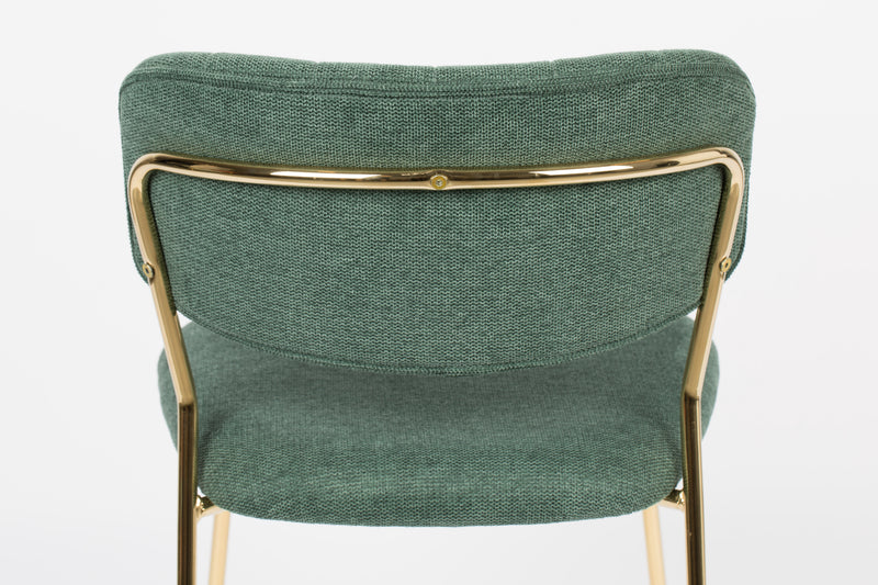 Eetkamerstoel Jolien Goud/dark Nylon en polyester Groen 56x48 cm-Eetkamerstoelen-Creating Home