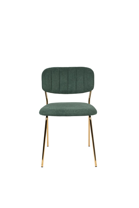 Eetkamerstoel Jolien Goud/dark Nylon en polyester Groen 56x48 cm-Fauteuils-Creating Home