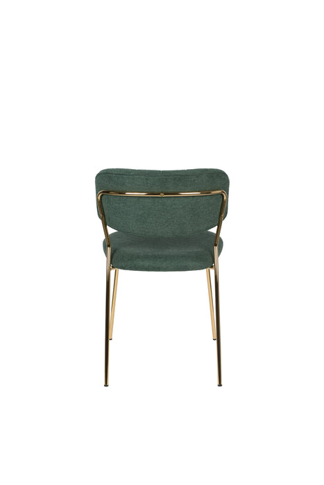 Eetkamerstoel Jolien Goud/dark Nylon en polyester Groen 56x48 cm-Fauteuils-Creating Home