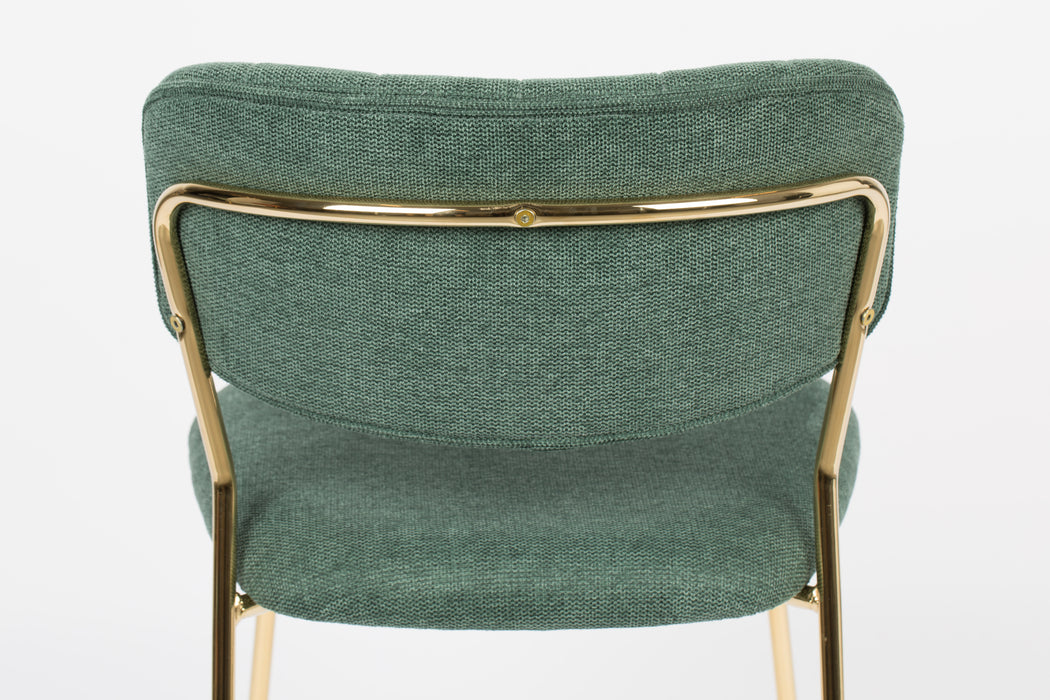 Eetkamerstoel Jolien Goud/dark Nylon en polyester Groen 56x48 cm-Fauteuils-Creating Home