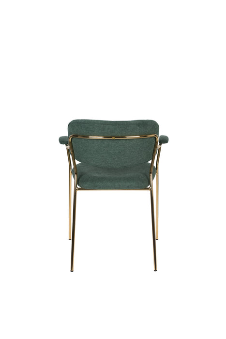 Eetkamerstoel Jolien Goud/dark Nylon en polyester Groen 56x61 cm-Eetkamerstoelen-Creating Home
