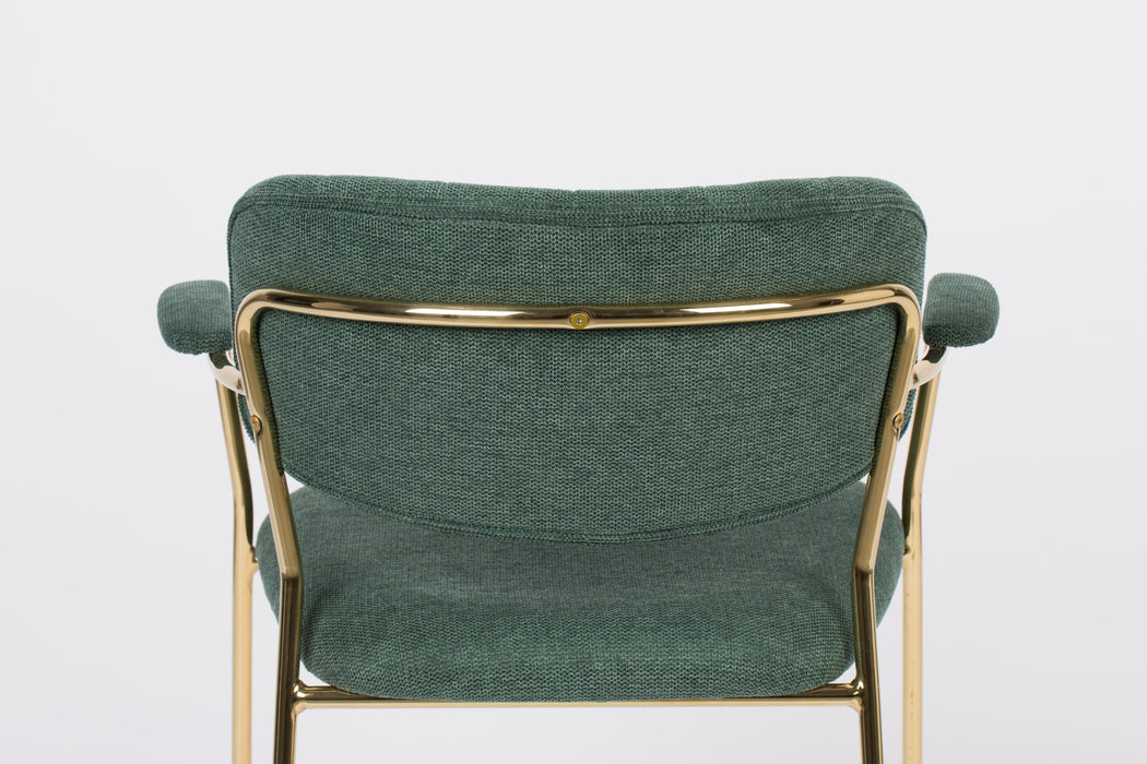 Eetkamerstoel Jolien Goud/dark Nylon en polyester Groen 56x61 cm-Eetkamerstoelen-Creating Home