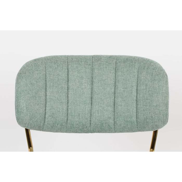 Eetkamerstoel Jolien Goud/light Nylon en polyester Groen 56x48 cm-Eetkamerstoelen-Creating Home