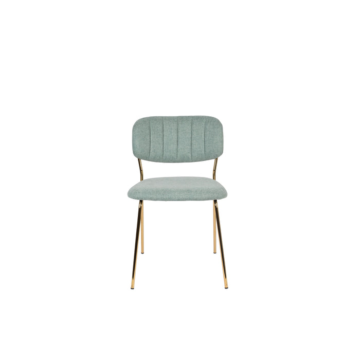 Eetkamerstoel Jolien Goud/light Nylon en polyester Groen 56x48 cm-Eetkamerstoelen-Creating Home