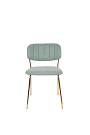 Eetkamerstoel Jolien Goud/light Nylon en polyester Groen 56x48 cm-Eetkamerstoelen-Creating Home