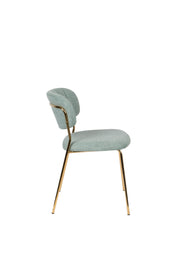 Eetkamerstoel Jolien Goud/light Nylon en polyester Groen 56x48 cm-Eetkamerstoelen-Creating Home