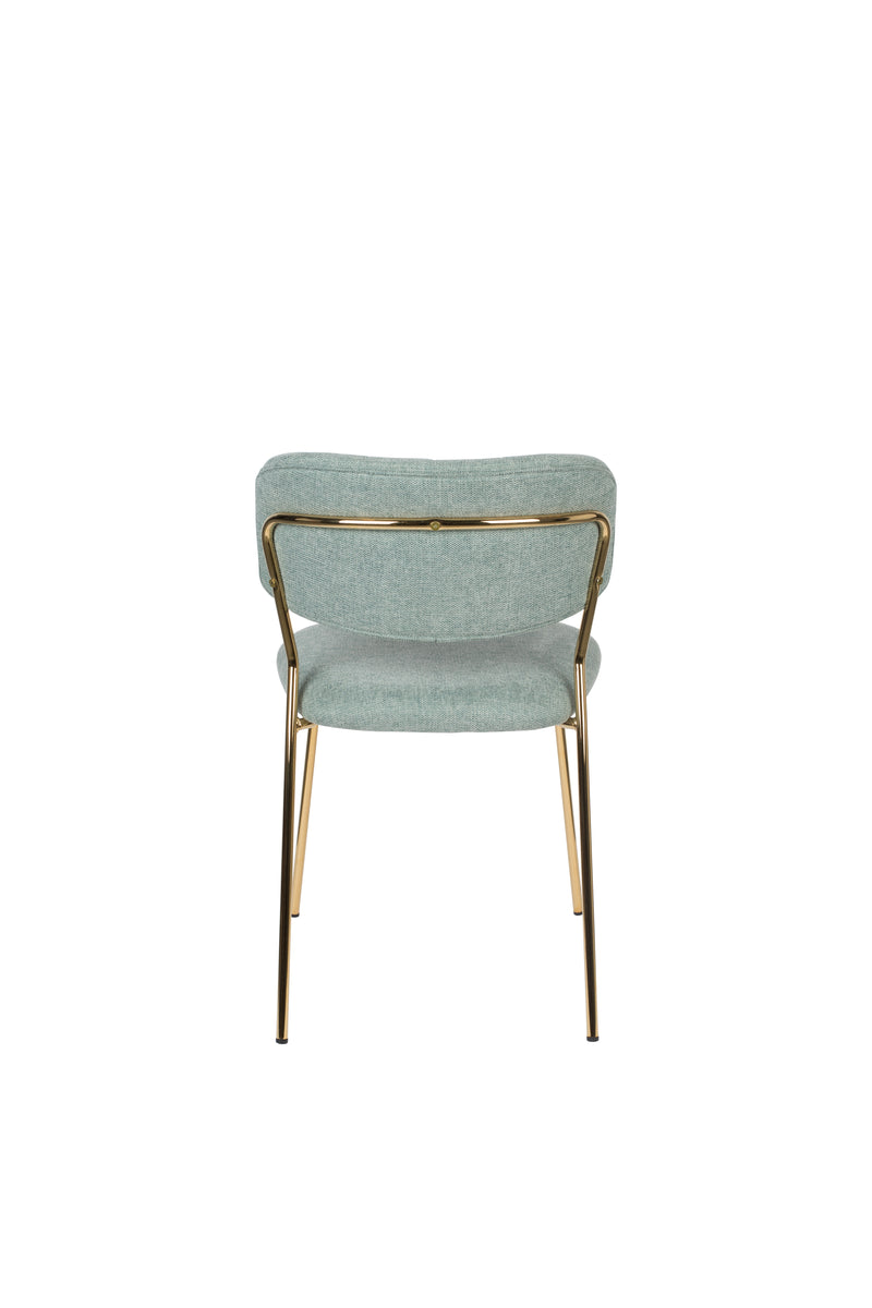 Eetkamerstoel Jolien Goud/light Nylon en polyester Groen 56x48 cm-Eetkamerstoelen-Creating Home