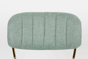 Eetkamerstoel Jolien Goud/light Nylon en polyester Groen 56x48 cm-Eetkamerstoelen-Creating Home