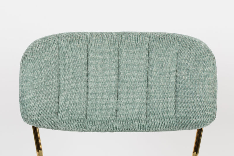 Eetkamerstoel Jolien Goud/light Nylon en polyester Groen 56x48 cm-Eetkamerstoelen-Creating Home