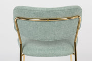 Eetkamerstoel Jolien Goud/light Nylon en polyester Groen 56x48 cm-Eetkamerstoelen-Creating Home