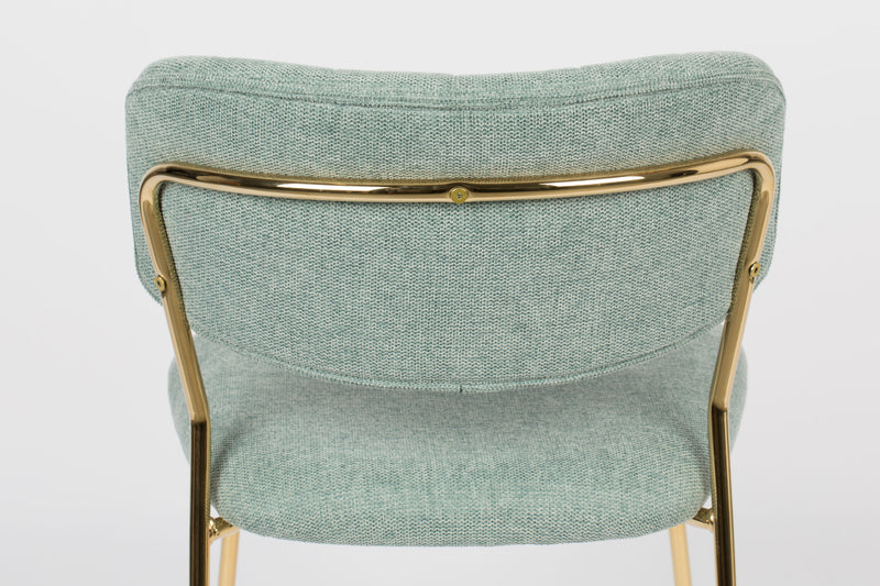 Eetkamerstoel Jolien Goud/light Nylon en polyester Groen 56x48 cm-Eetkamerstoelen-Creating Home