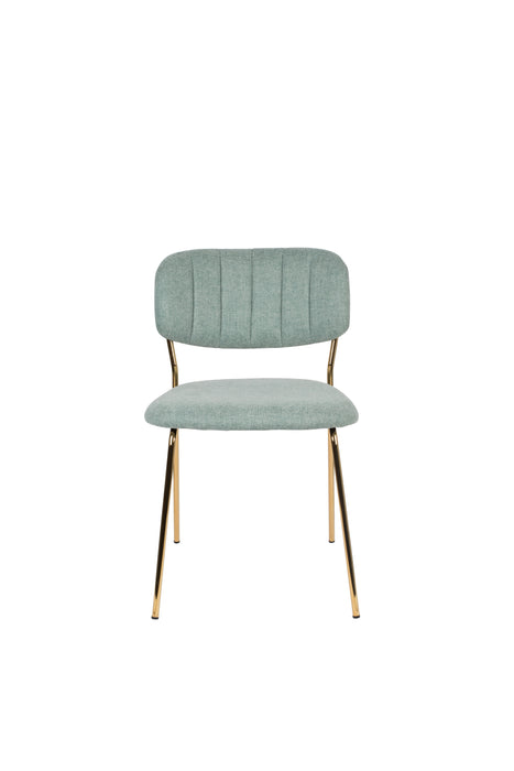 Eetkamerstoel Jolien Goud/light Nylon en polyester Groen 56x48 cm-Fauteuils-Creating Home