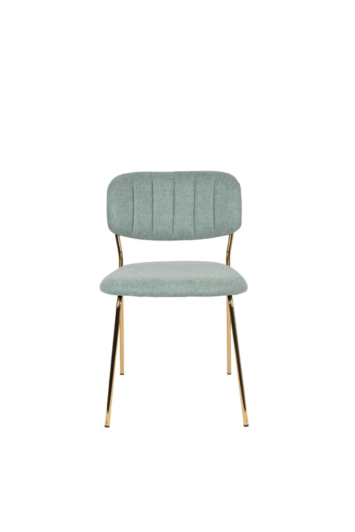 Eetkamerstoel Jolien Goud/light Nylon en polyester Groen 56x48 cm-Fauteuils-Creating Home