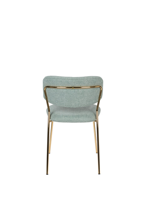 Eetkamerstoel Jolien Goud/light Nylon en polyester Groen 56x48 cm-Fauteuils-Creating Home