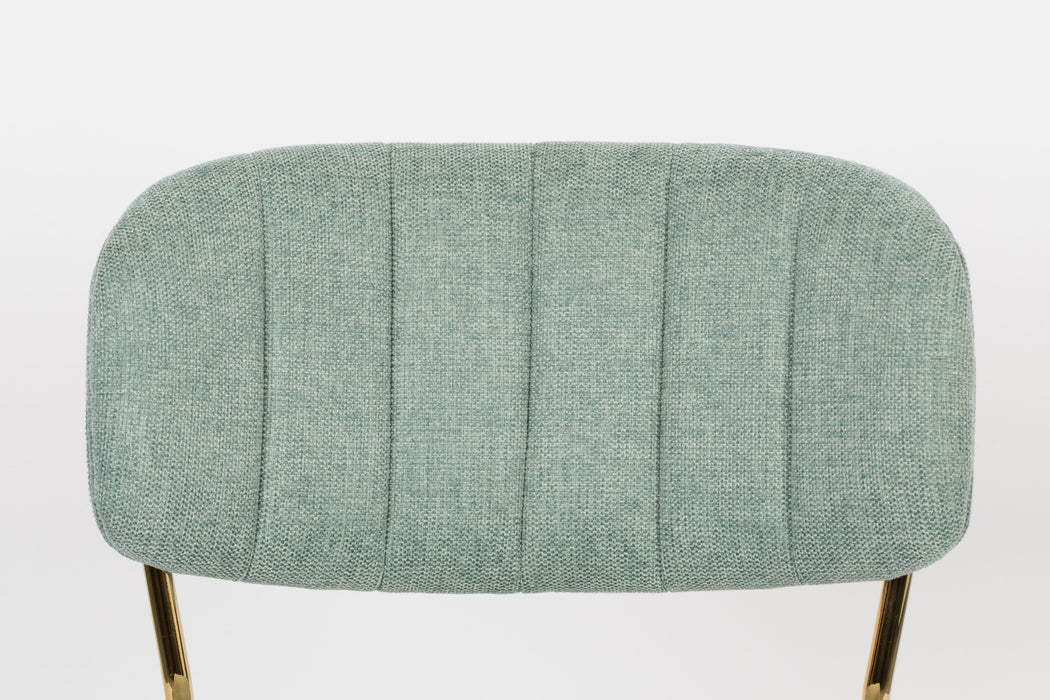 Eetkamerstoel Jolien Goud/light Nylon en polyester Groen 56x48 cm-Fauteuils-Creating Home