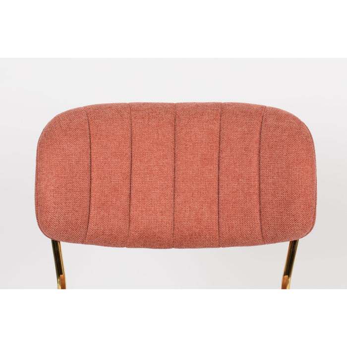 Eetkamerstoel Jolien Goud/roze Nylon en polyester Roze 56x48 cm-Eetkamerstoelen-Creating Home