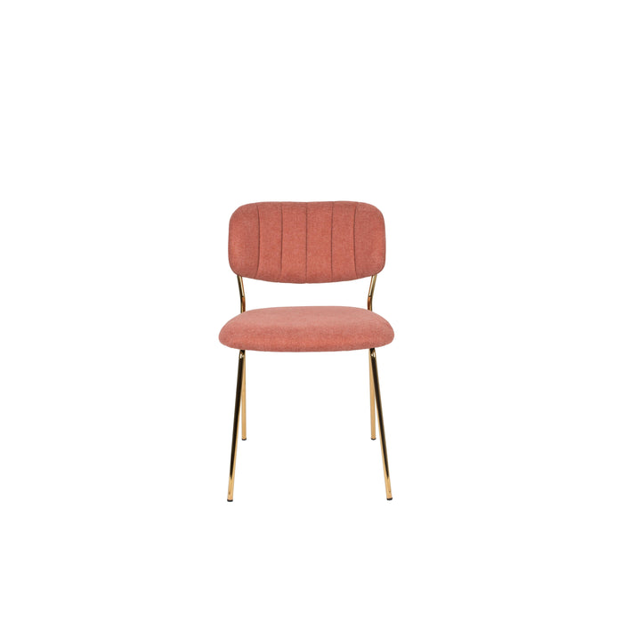 Eetkamerstoel Jolien Goud/roze Nylon en polyester Roze 56x48 cm-Eetkamerstoelen-Creating Home