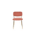 Eetkamerstoel Jolien Goud/roze Nylon en polyester Roze 56x48 cm-Eetkamerstoelen-Creating Home