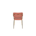 Eetkamerstoel Jolien Goud/roze Nylon en polyester Roze 56x48 cm-Eetkamerstoelen-Creating Home