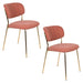 Eetkamerstoel Jolien Goud/roze Nylon en polyester Roze 56x48 cm