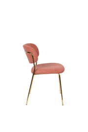 Eetkamerstoel Jolien Goud/roze Nylon en polyester Roze 56x48 cm-Eetkamerstoelen-Creating Home