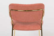 Eetkamerstoel Jolien Goud/roze Nylon en polyester Roze 56x48 cm-Eetkamerstoelen-Creating Home