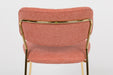 Eetkamerstoel Jolien Goud/roze Nylon en polyester Roze 56x48 cm-Eetkamerstoelen-Creating Home