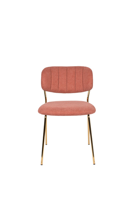 Eetkamerstoel Jolien Goud/roze Nylon en polyester Roze 56x48 cm-Fauteuils-Creating Home