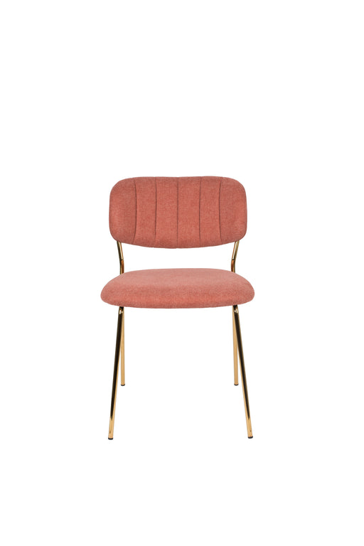 Eetkamerstoel Jolien Goud/roze Nylon en polyester Roze 56x48 cm-Fauteuils-Creating Home