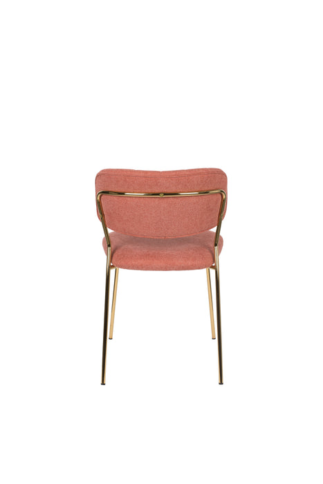 Eetkamerstoel Jolien Goud/roze Nylon en polyester Roze 56x48 cm-Fauteuils-Creating Home