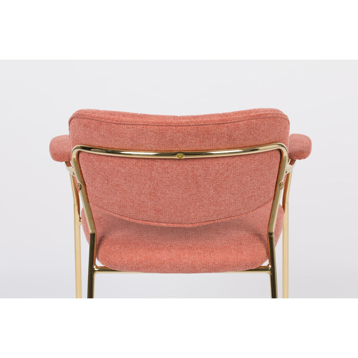 Eetkamerstoel Jolien Goud/roze Nylon en polyester Roze 56x61 cm-Eetkamerstoelen-Creating Home