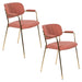 Eetkamerstoel Jolien Goud/roze Nylon en polyester Roze 56x61 cm