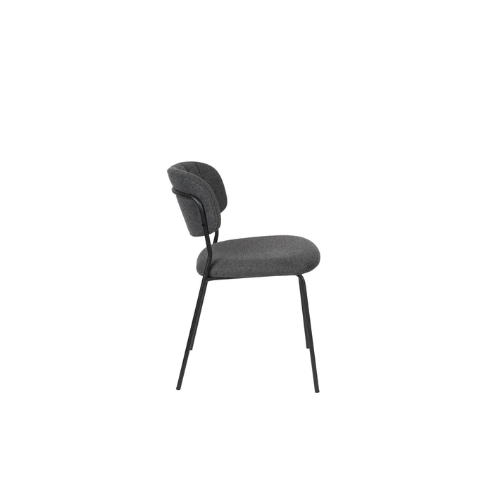 Eetkamerstoel Jolien Nylon en polyester Donkergrijs 56x48 cm-Eetkamerstoelen-Creating Home