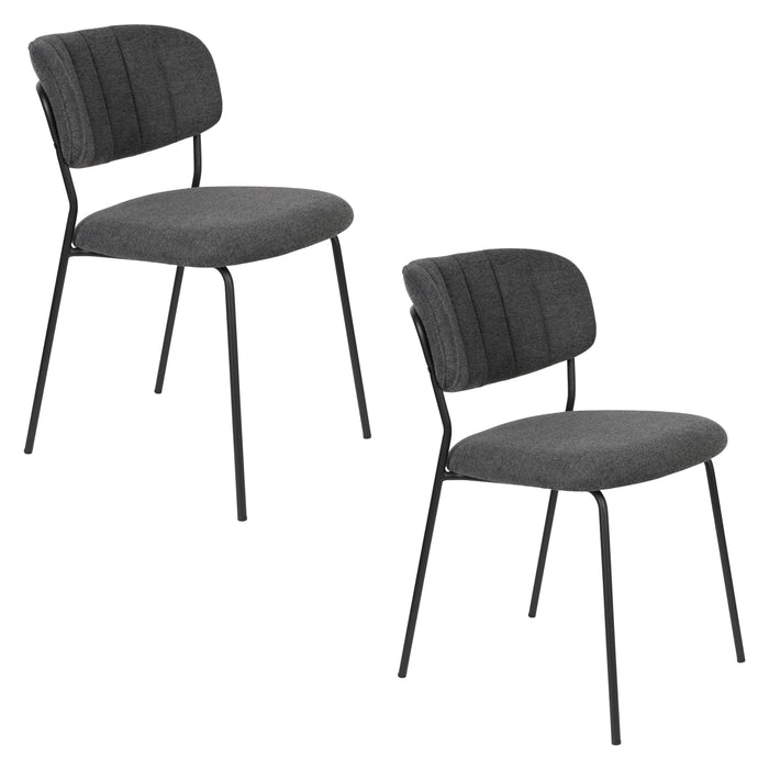 Eetkamerstoel Jolien Nylon en polyester Donkergrijs 56x48 cm
