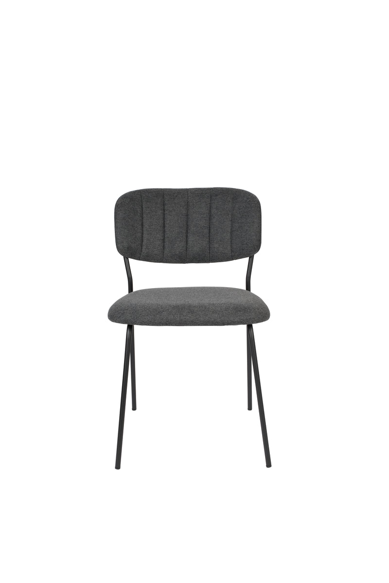 Eetkamerstoel Jolien Nylon en polyester Donkergrijs 56x48 cm-Eetkamerstoelen-Creating Home