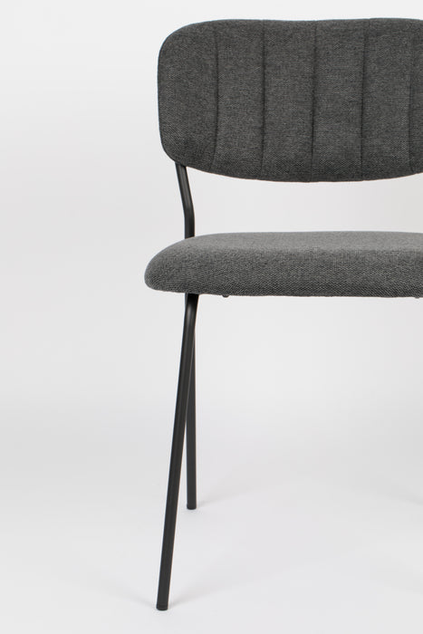 Eetkamerstoel Jolien Nylon en polyester Donkergrijs 56x48 cm-Eetkamerstoelen-Creating Home