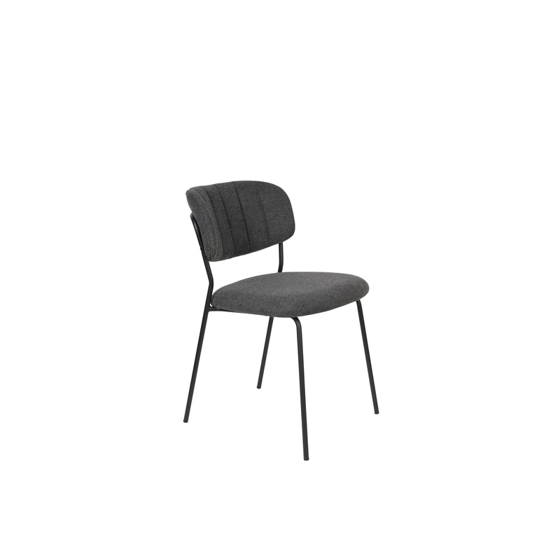Eetkamerstoel Jolien Nylon en polyester Donkergrijs 56x48 cm-Eetkamerstoelen-Creating Home