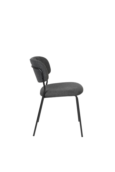 Eetkamerstoel Jolien Nylon en polyester Donkergrijs 56x48 cm-Fauteuils-Creating Home