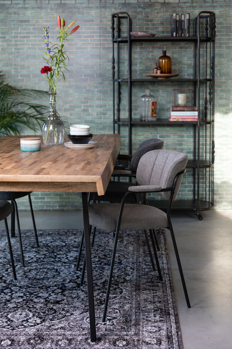 Eetkamerstoel Jolien Nylon en polyester Donkergrijs 56x61 cm-Eetkamerstoelen-Creating Home