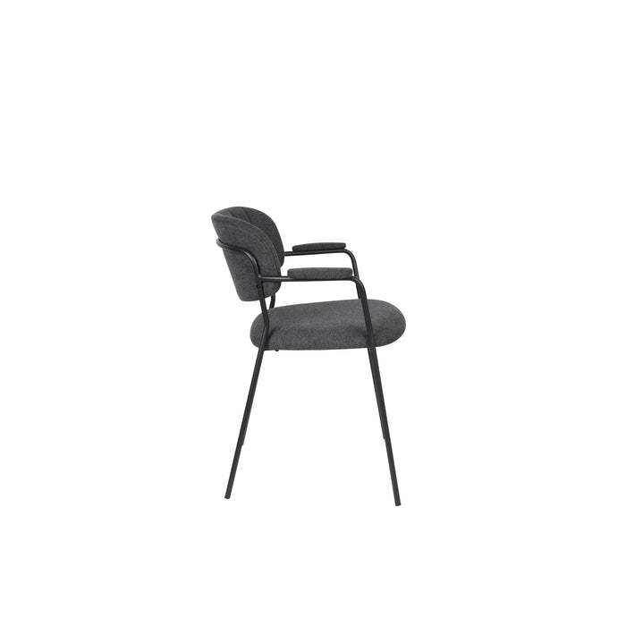 Eetkamerstoel Jolien Nylon en polyester Donkergrijs 56x61 cm-Eetkamerstoelen-Creating Home