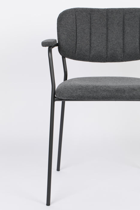 Eetkamerstoel Jolien Nylon en polyester Donkergrijs 56x61 cm-Eetkamerstoelen-Creating Home
