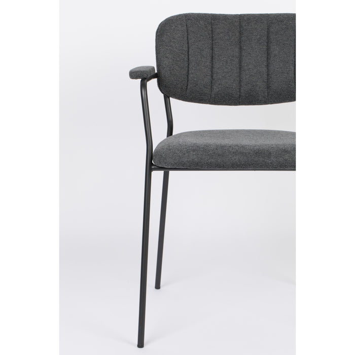 Eetkamerstoel Jolien Nylon en polyester Donkergrijs 56x61 cm-Eetkamerstoelen-Creating Home