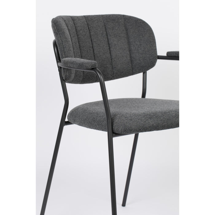 Eetkamerstoel Jolien Nylon en polyester Donkergrijs 56x61 cm-Eetkamerstoelen-Creating Home