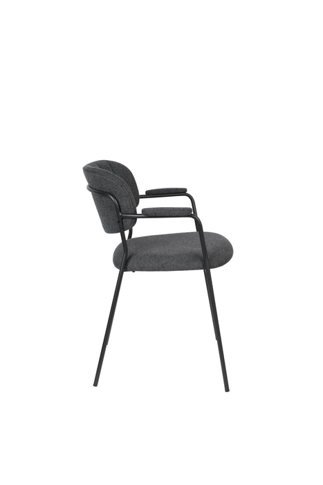 Eetkamerstoel Jolien Nylon en polyester Donkergrijs 56x61 cm-Eetkamerstoelen-Creating Home