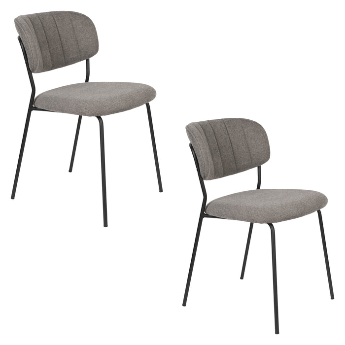 Eetkamerstoel Jolien Nylon en polyester Grijs 56x48 cm